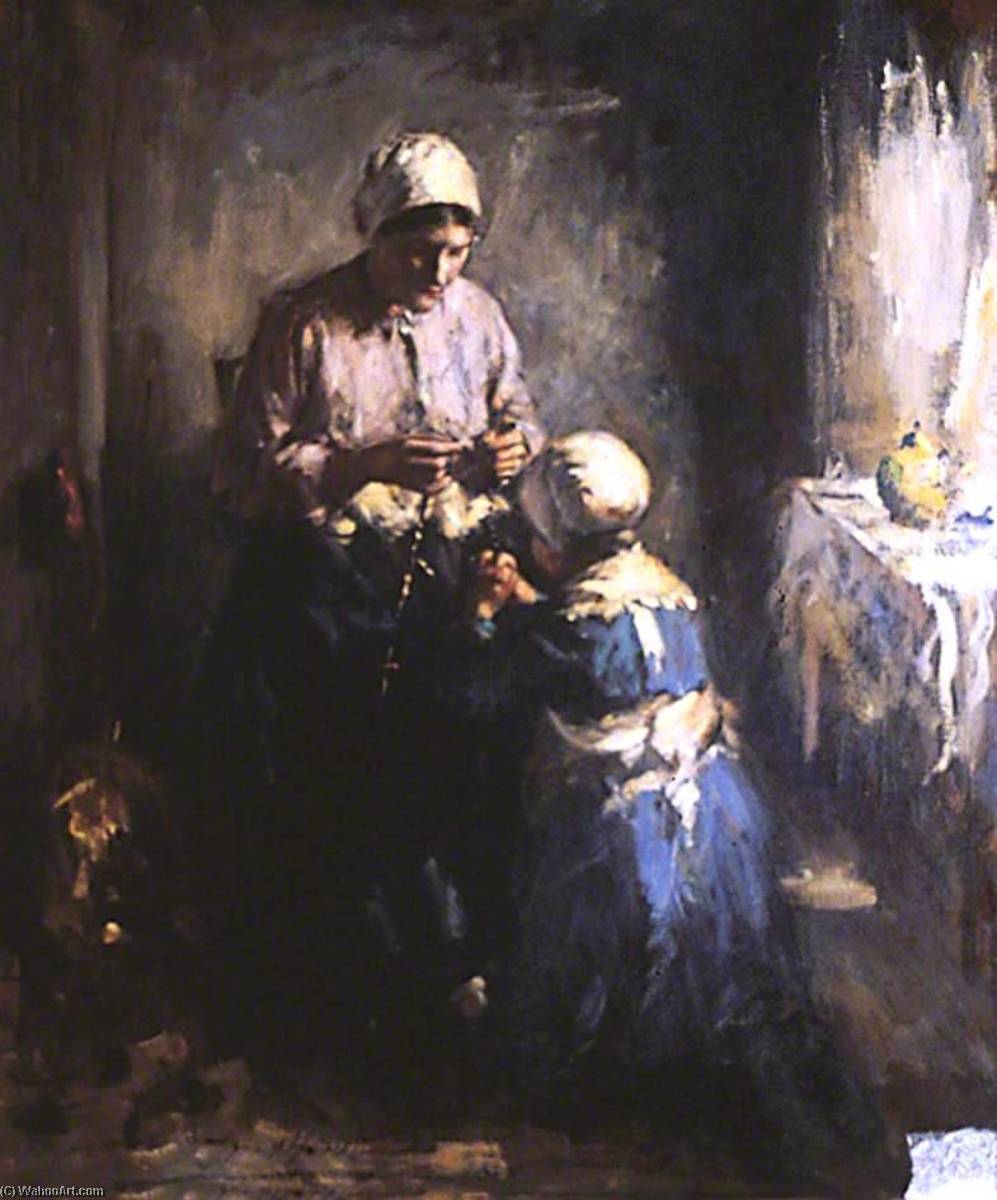 Mother And Child Telling Beads — Robert Gemmell Hutchison