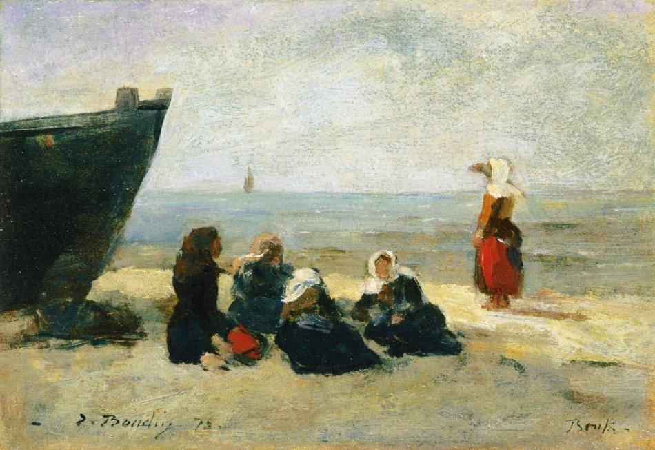 Berck, Fisherwomen On The Beach — Eugène Louis Boudin