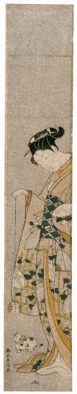 Woman Playing With A Cat Parody Of Nyosan No Miya — Suzuki Harunobu