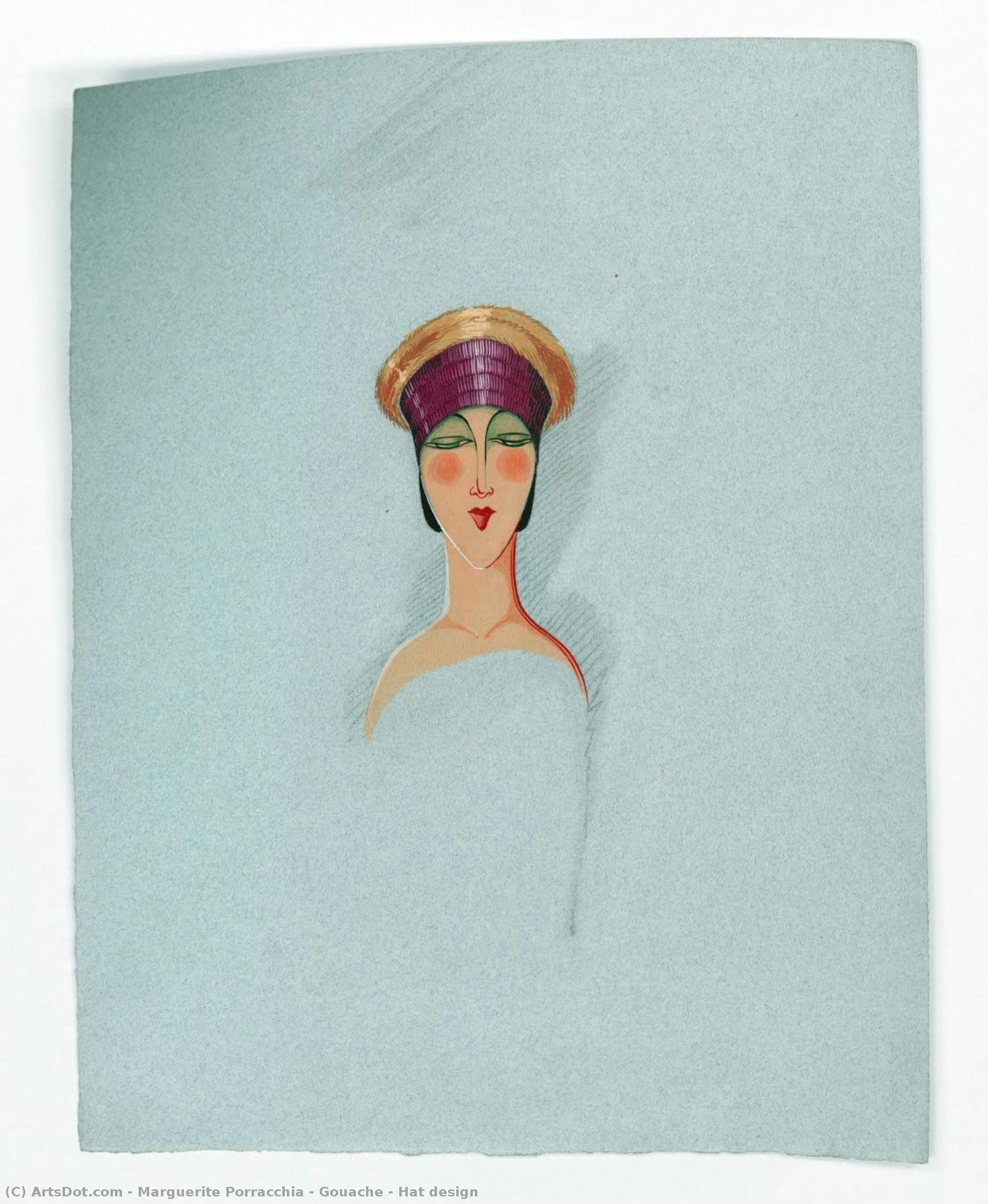 Gouache — Hat Design — Marguerite Porracchia