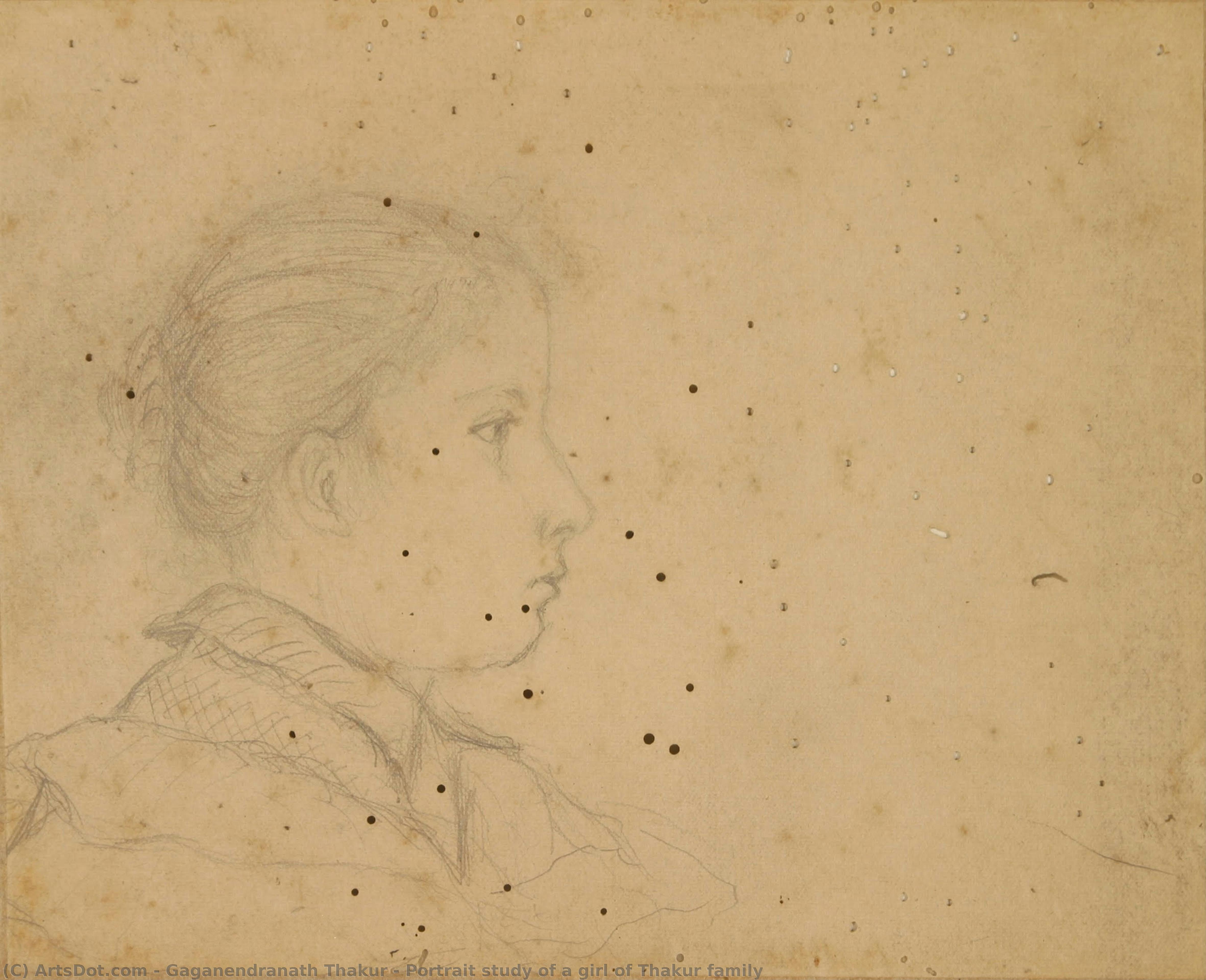 Portrait Study Of A Girl Of Thakur Family — Gaganendranath Thakur