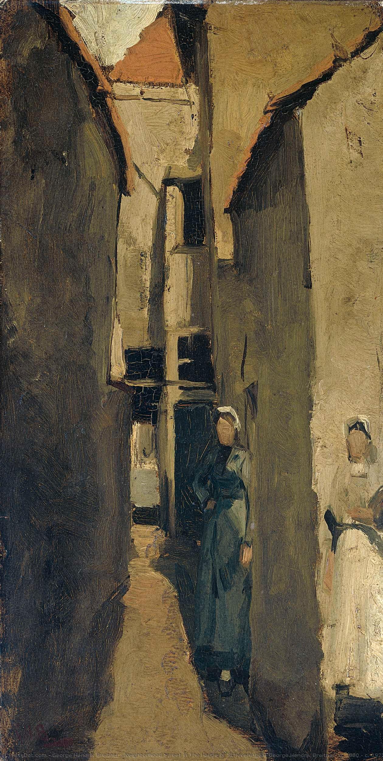 Neighborhood Street In The Hague Or Scheveningen, George Hendrik Breitner, C. 1880 - C. 1923 — George Hendrik Breitner