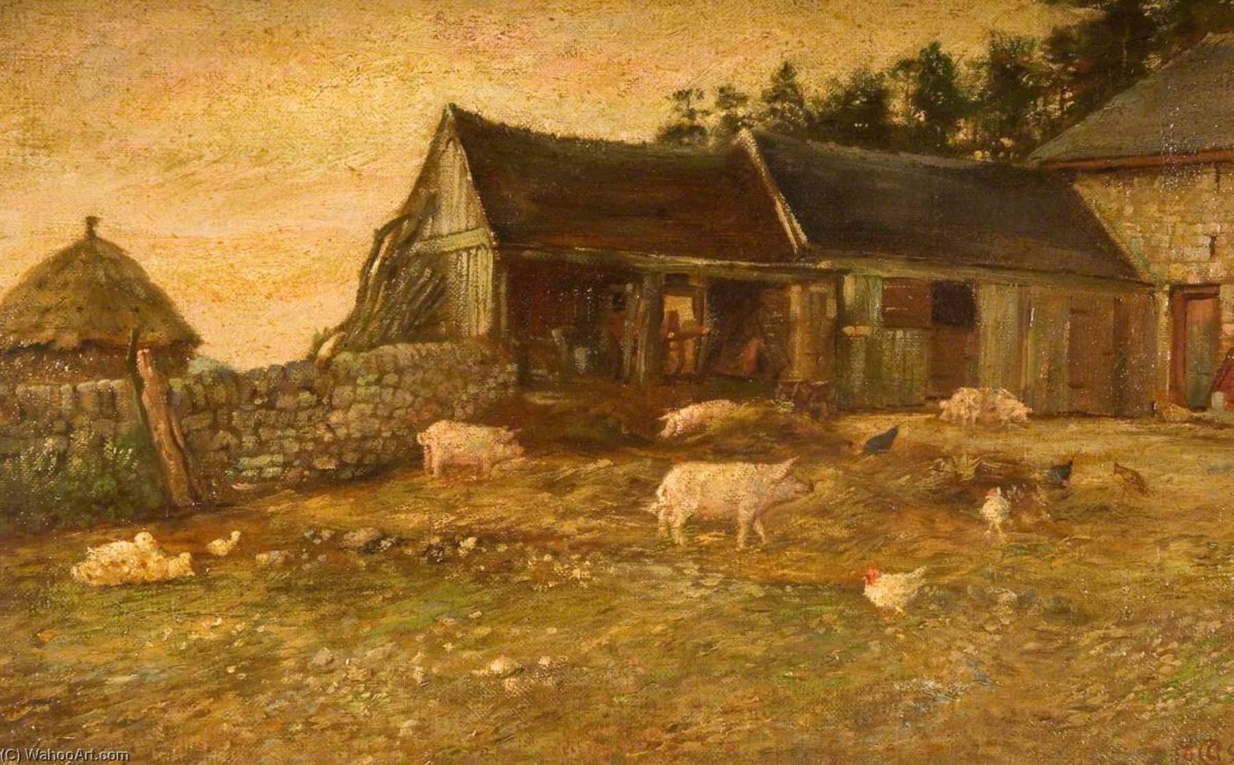 Farmyard Evening, Hale House, Horton — George Cartlidge