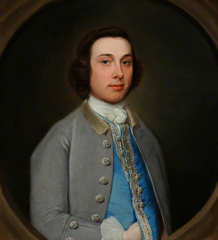 Portrait Of An Unknown Young Gentleman In A Grey Coat And Light Blue Waistcoat — Henry Pickering