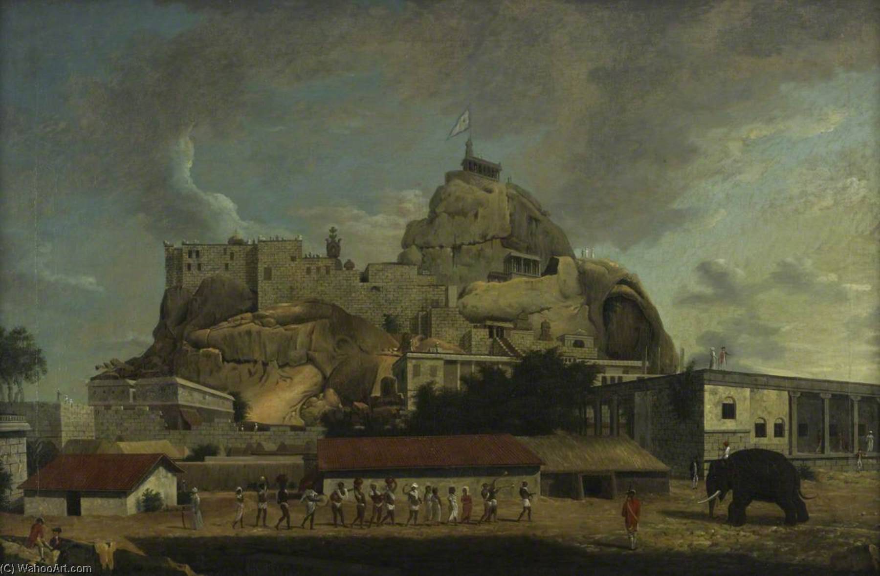 The Rock At Trichinopoly, Madras, With The Barracks — Francis Swain Ward