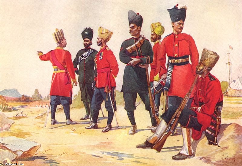 Depiction Of Various Rajputana Infantry Regiments — Alfred Crowdy Lovett