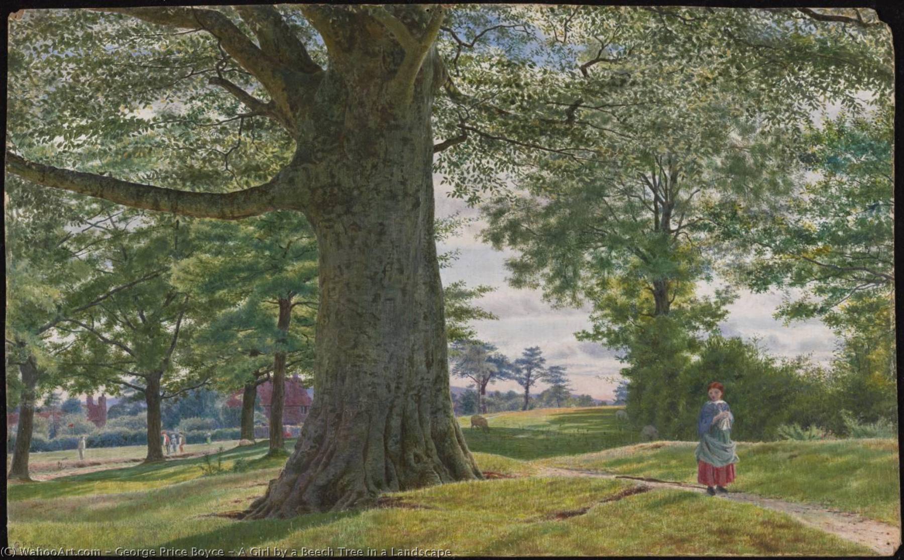 A Girl By A Beech Tree In A Landscape — George Price Boyce