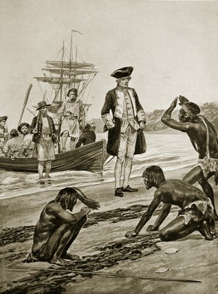 Captain Cook Landing In Tasmania - — Richard Caton Woodville