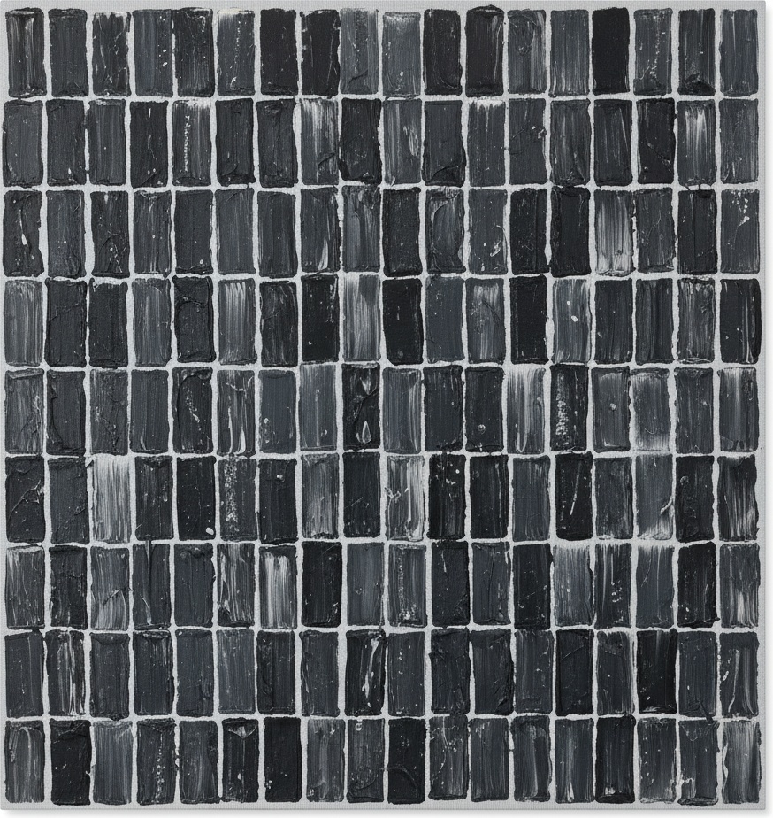 Monolithic Rhythms In Obsidian: A Singular Study Of Structured Impasto And Shadow — Laurent Vionnet