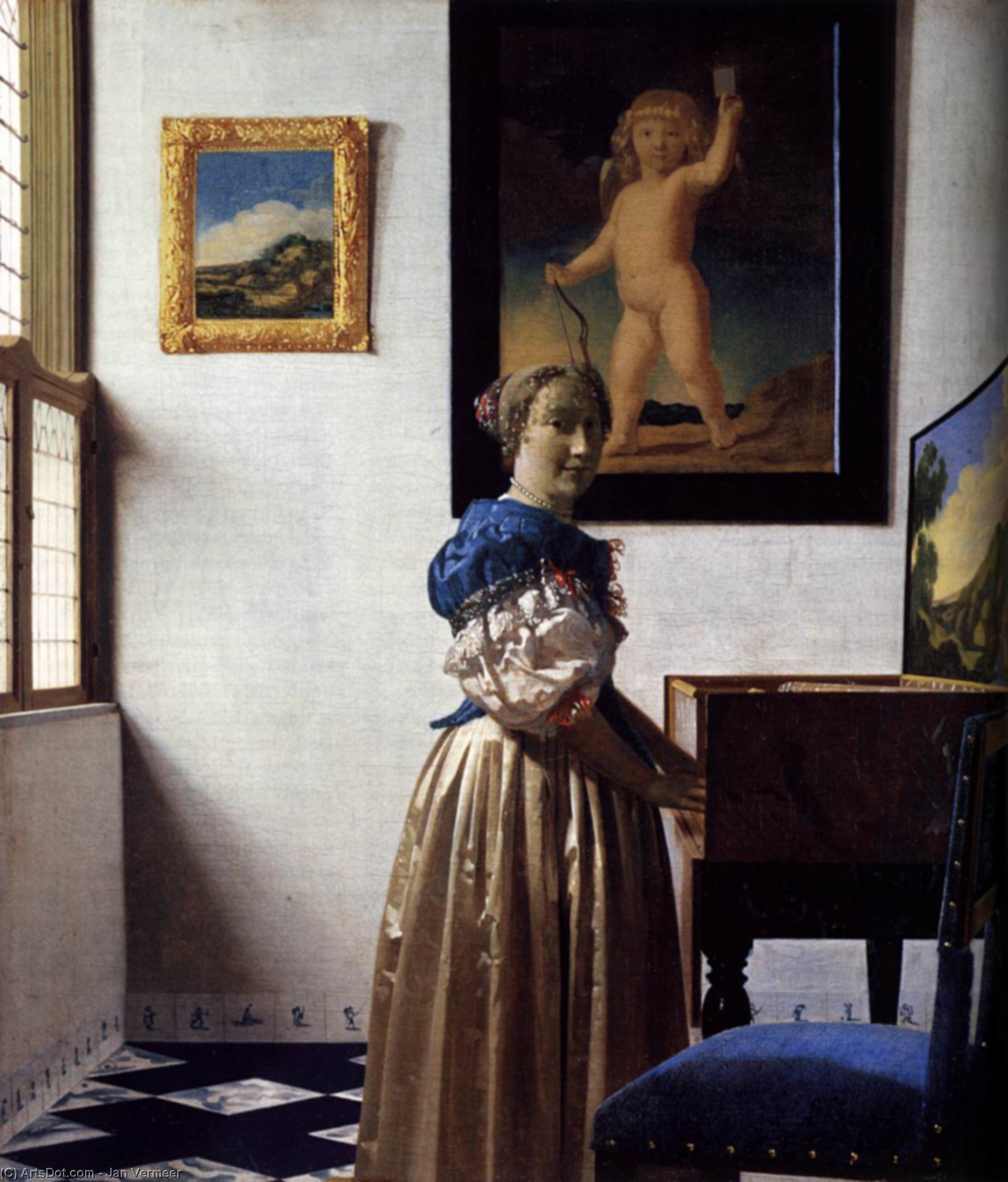 A Lady Standing At A Virginal — Johannes Vermeer