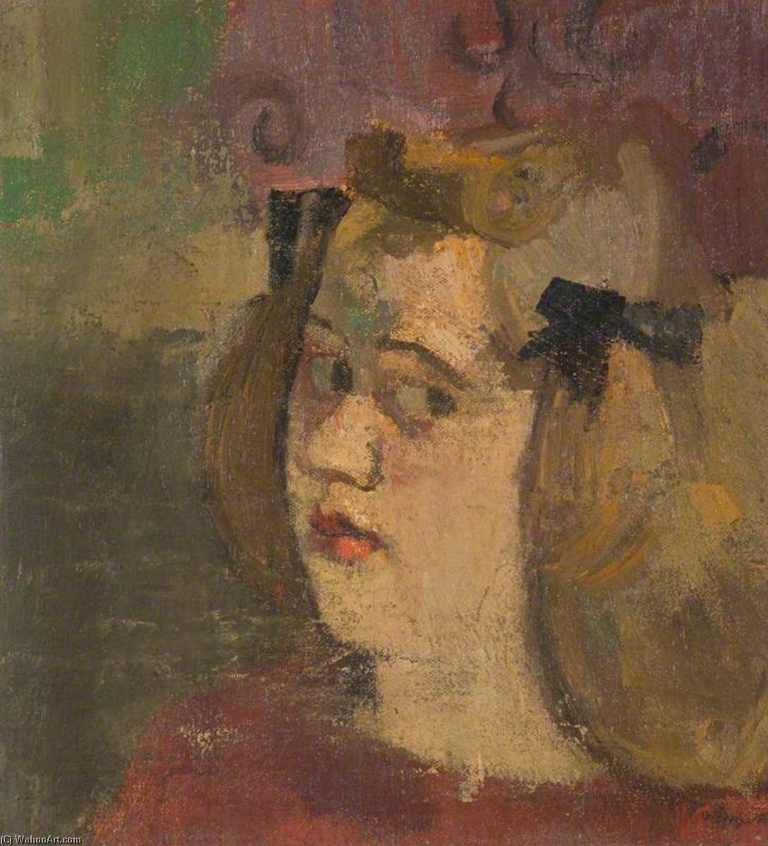 Girl With Bows In Her Hair — Victor Pasmore