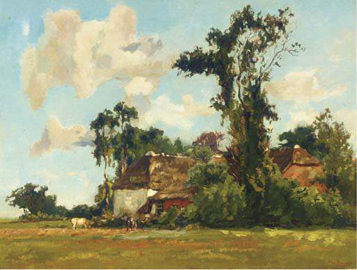 Summer - Farmhouses Amongst Trees — Wilhelmus Hendrikus Petrus Johannes Zwart