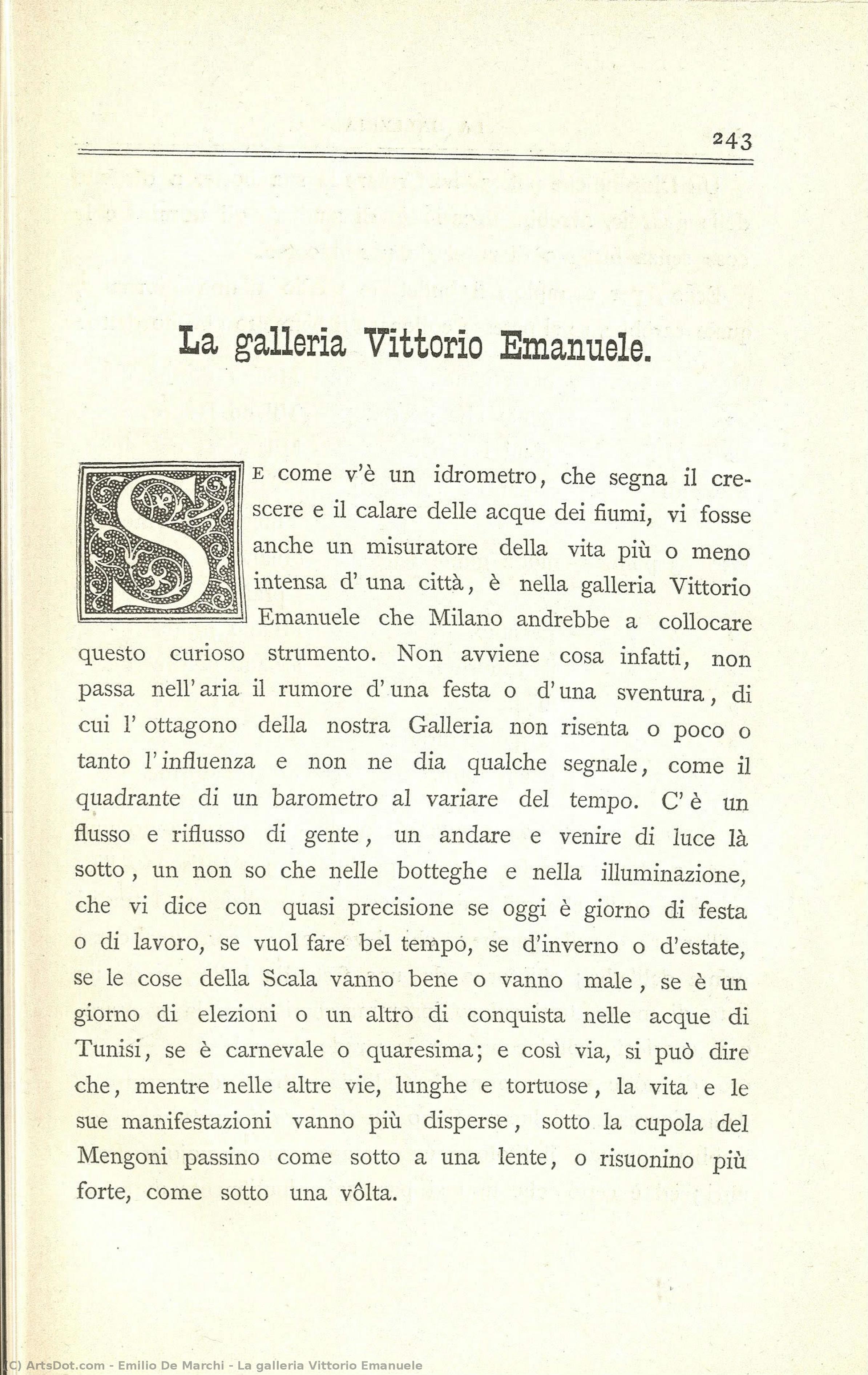 La Galleria Vittorio Emanuele — Emilio De Marchi