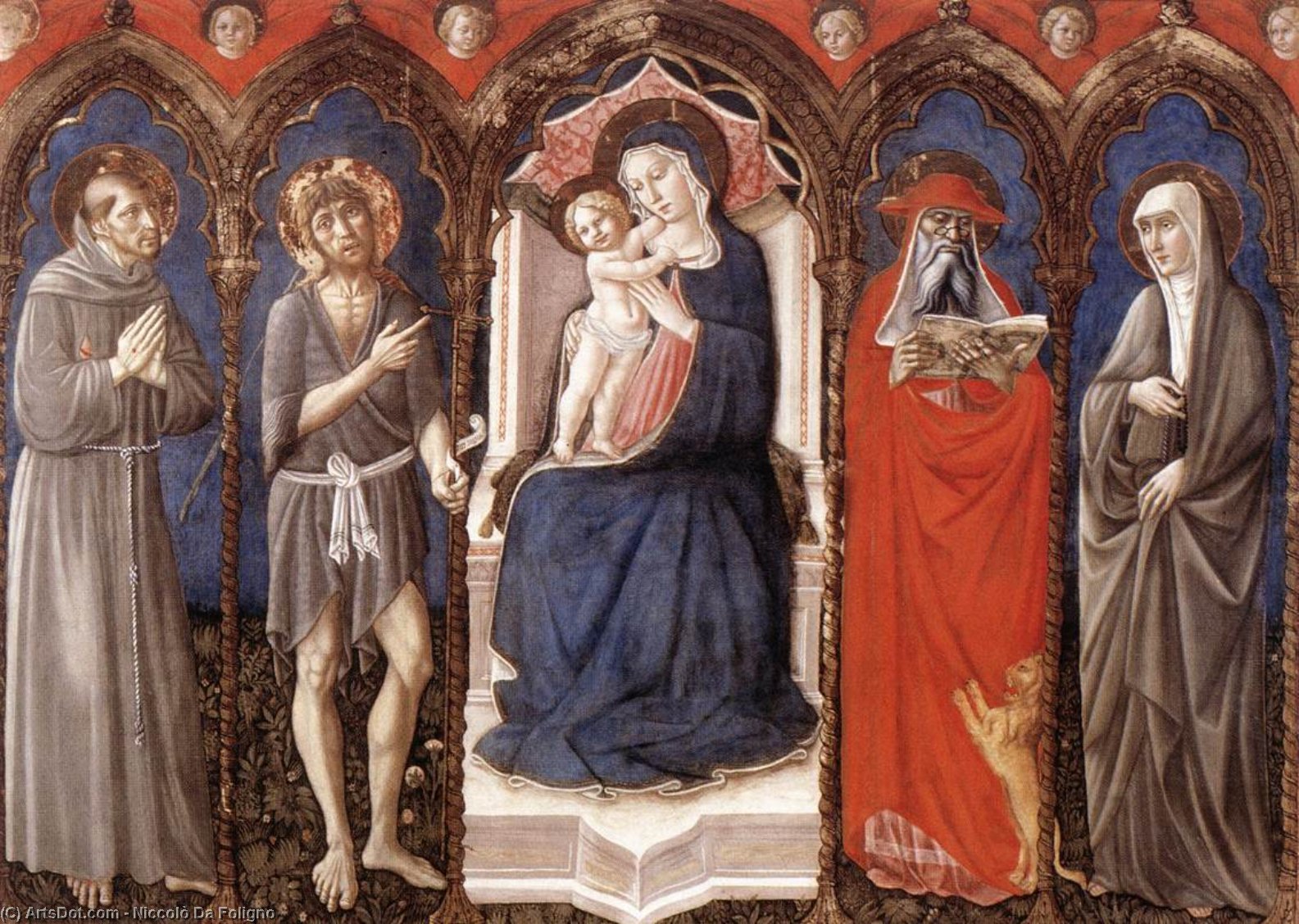 Madonna With Child And Four Saints — Niccolò Da Foligno