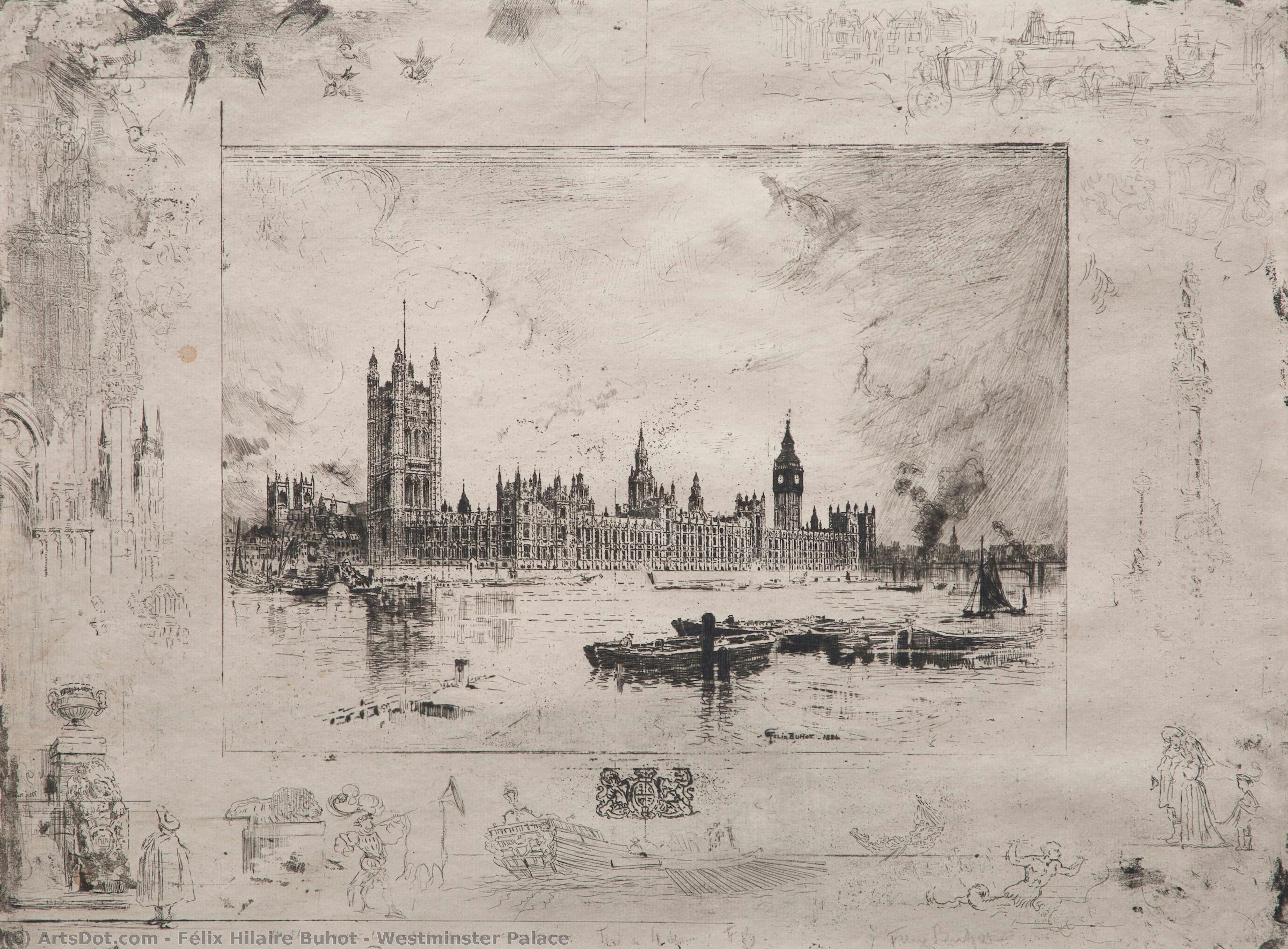 Westminster Palace — Félix Buhot