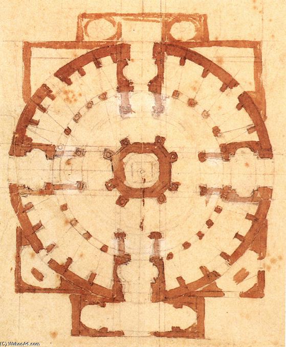 Plan For A Church — Микеланджело Буонарроти