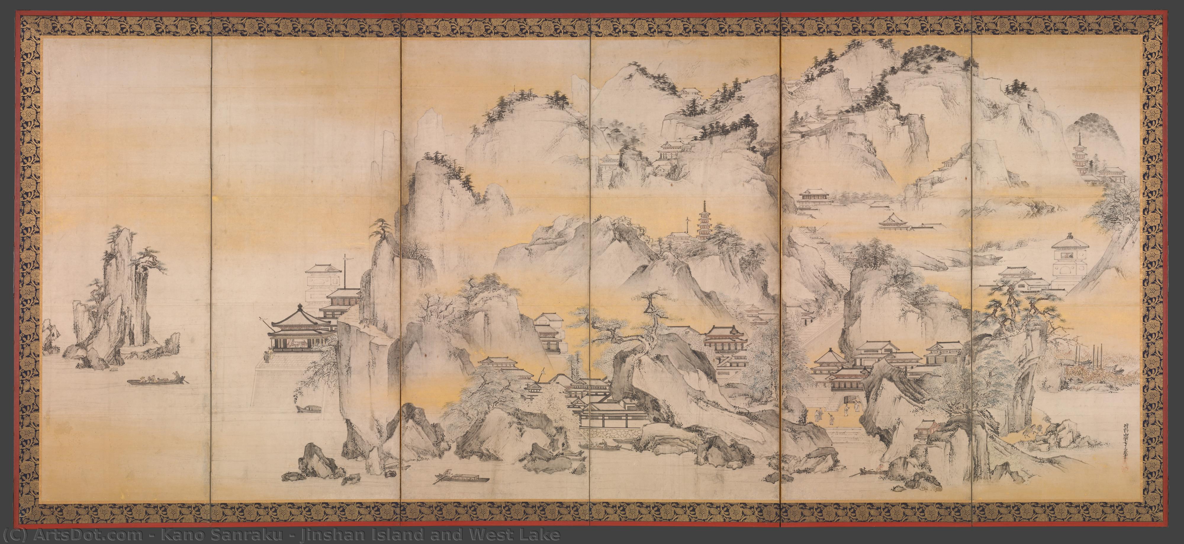 Jinshan Island And West Lake — Kimura Heizō, Shūri, Mitsuyori