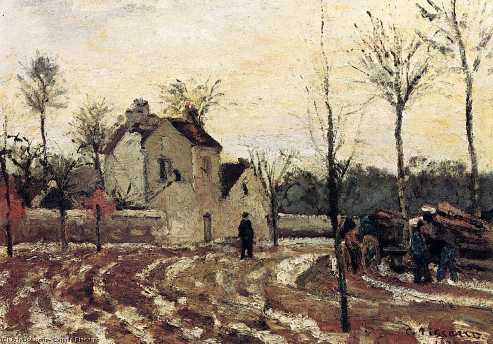 Thaw, Pontoise — Камиль Писсарро