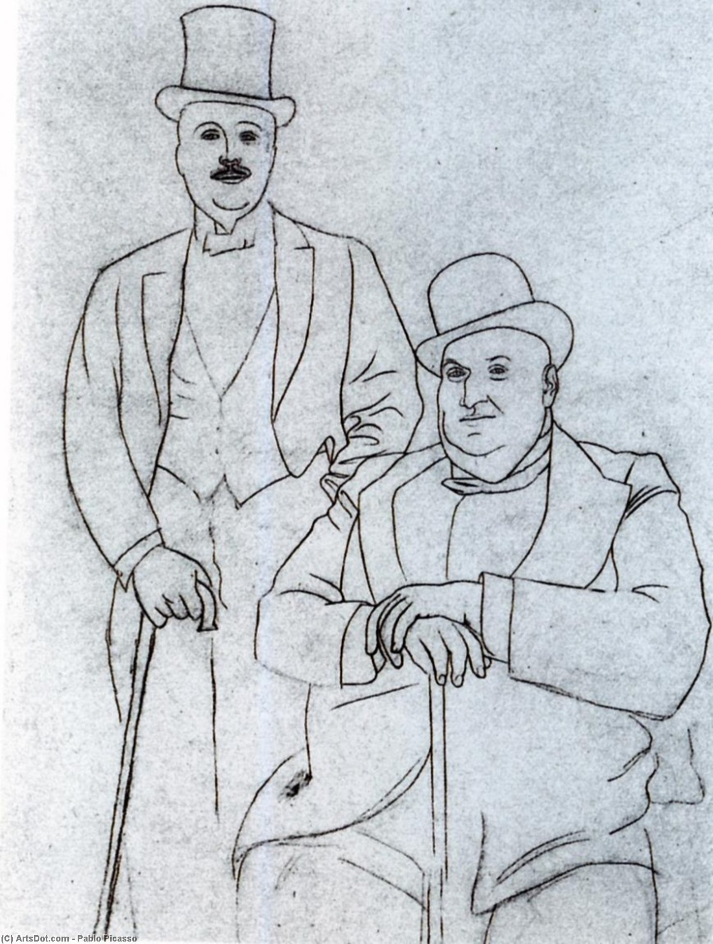 Portrait Von Serge Diaghilew Und Alfred Seligsberg — Pablo Picasso