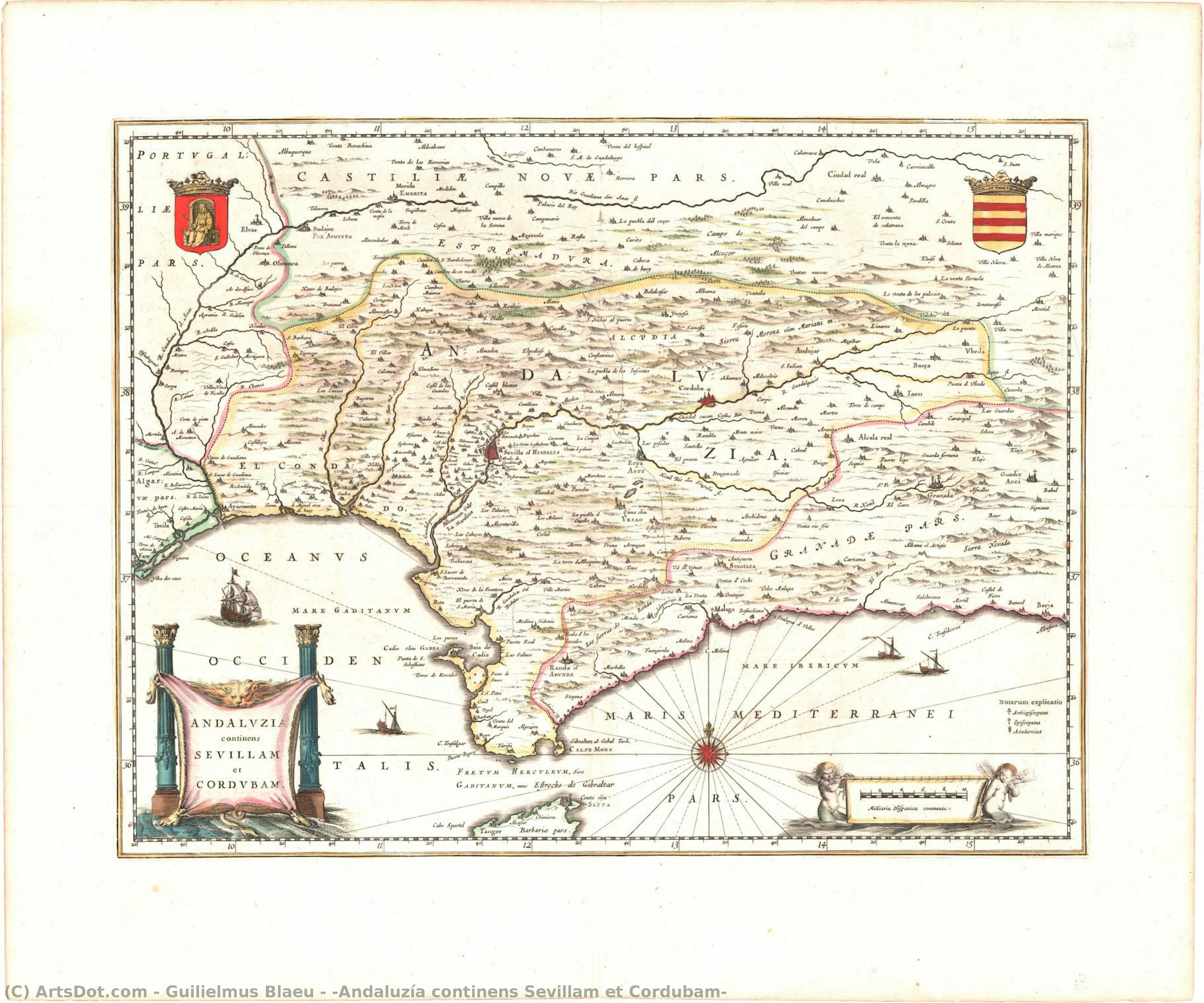 “andaluzía Continens Sevillam Et Cordubam” — Guilielmus Blaeu