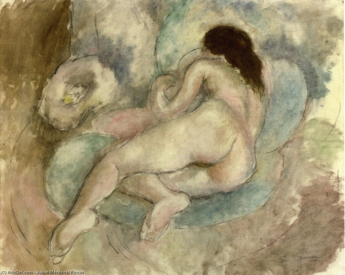 Female Nude Reclining — Julius Mordecai Pincas