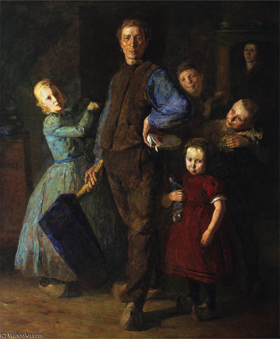The Town Crier And His Family — Joseph M. Raphael