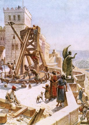 Uzziah Erects Engines Of War On The Walls Of Jerusalem — William Brassey Hole