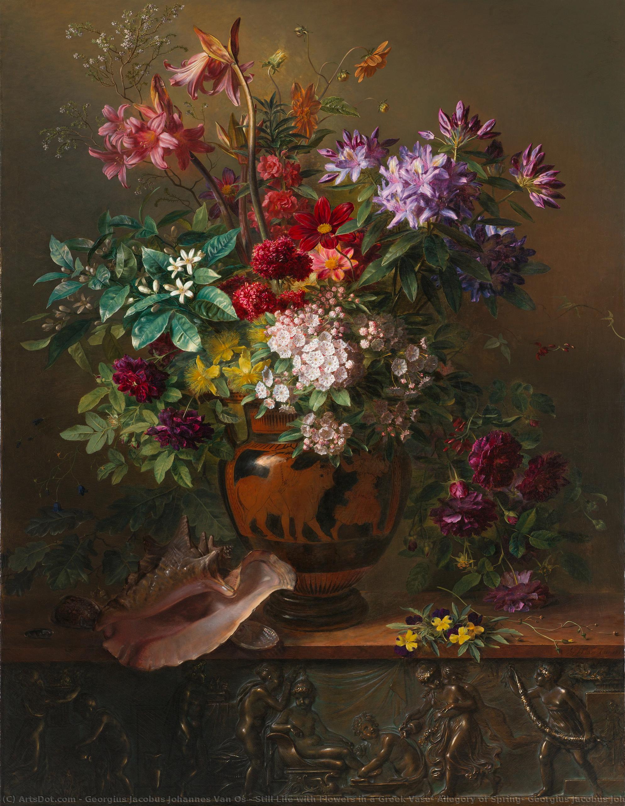 Still Life With Flowers In A Greek Vase: Allegory Of Spring, Georgius Jacobus Johannes Van Os, 1817 — Georgius Jacobus Johannes Van Os