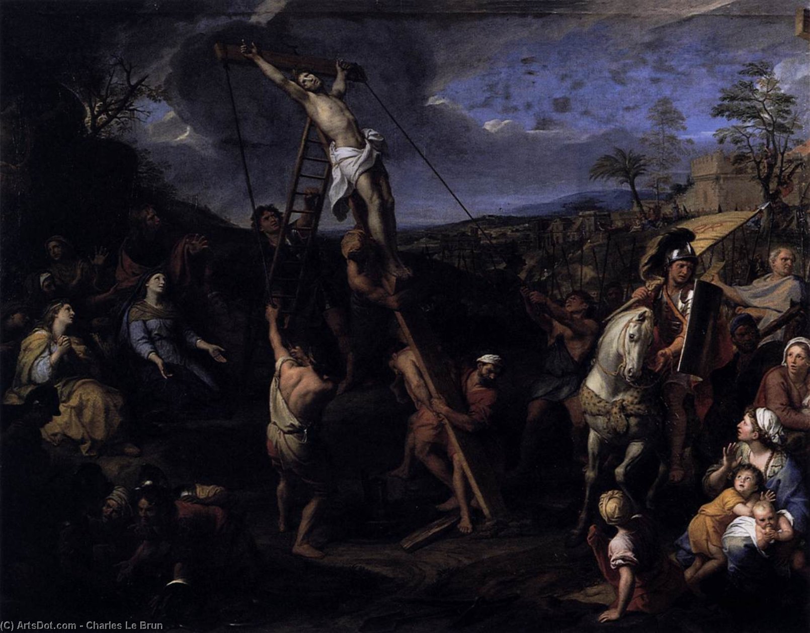 The Raising Of The Cross — Charles Le Brun