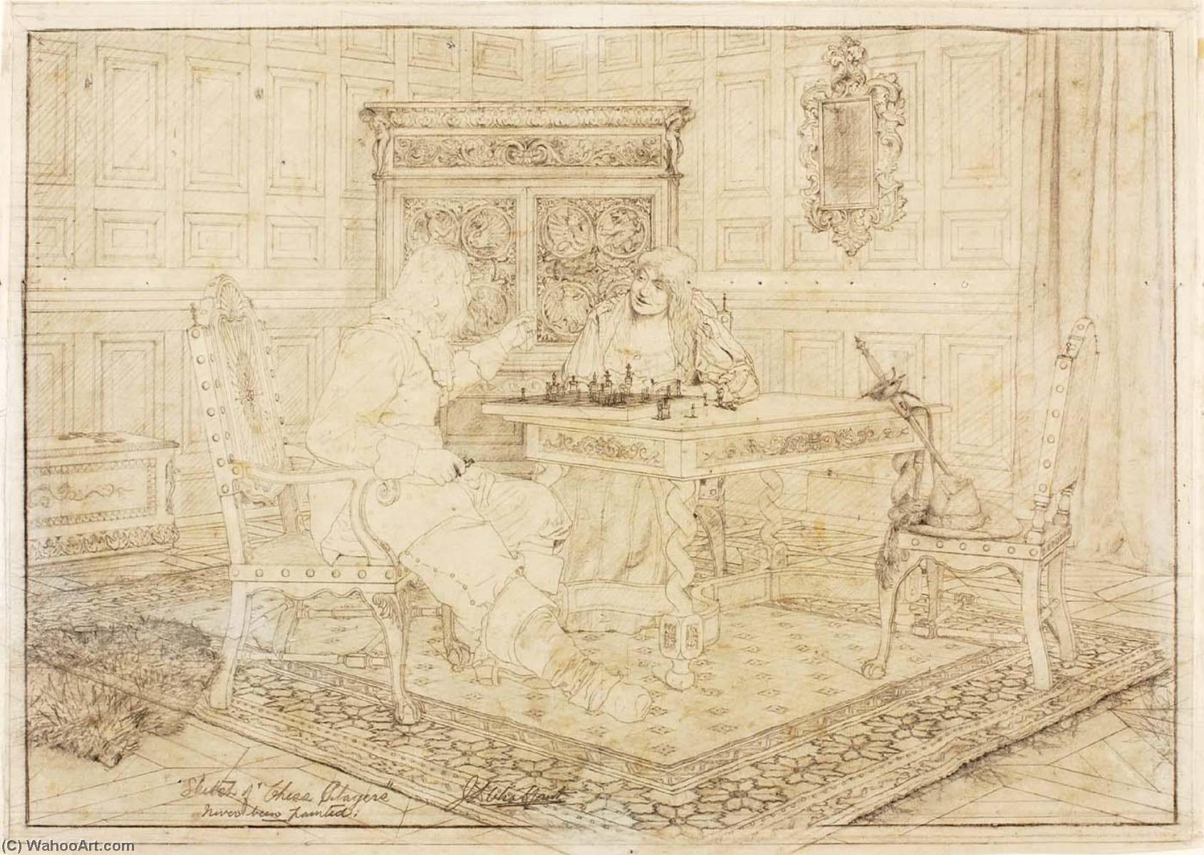 Sketch Of Chess Players — Jefferson David Chalfant