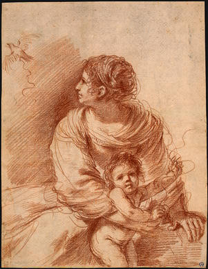 The Madonna And Child With An Escaped Goldfinch — Гверчино