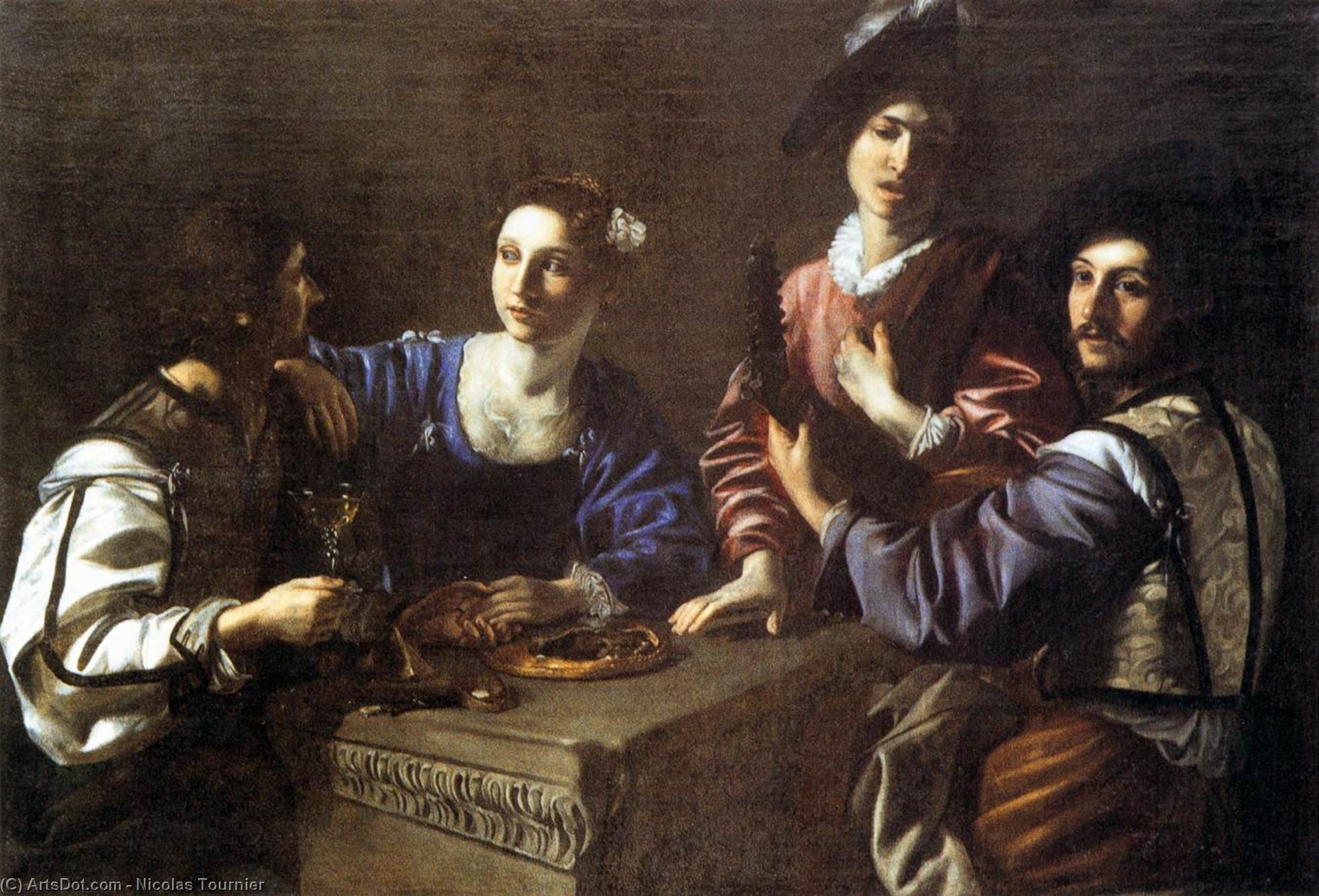 Drinking Party With A Lute Player — Nicolas Tournier