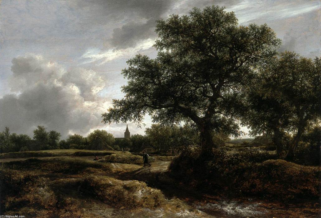 Landscape With A Village In The Distance — Jacob Isaackszoon Van Ruisdael