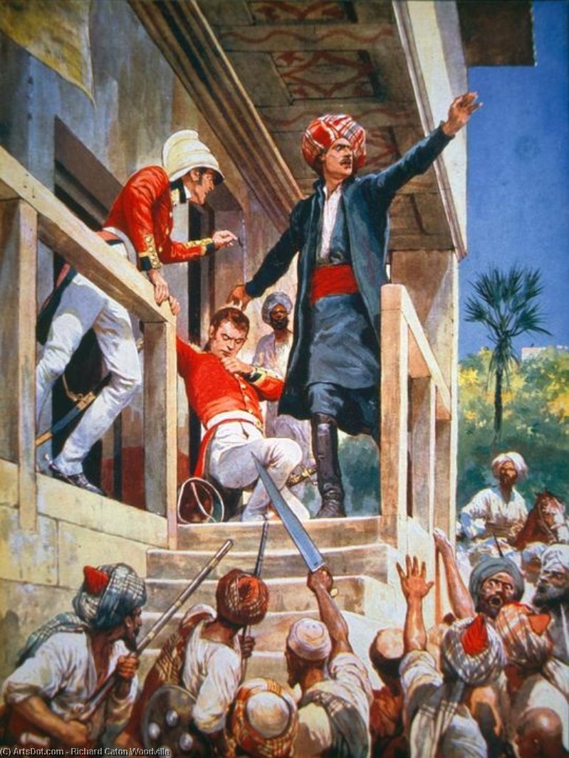 The Afghans Kill Sir Alexander Burnes In Kabul — Richard Caton Woodville