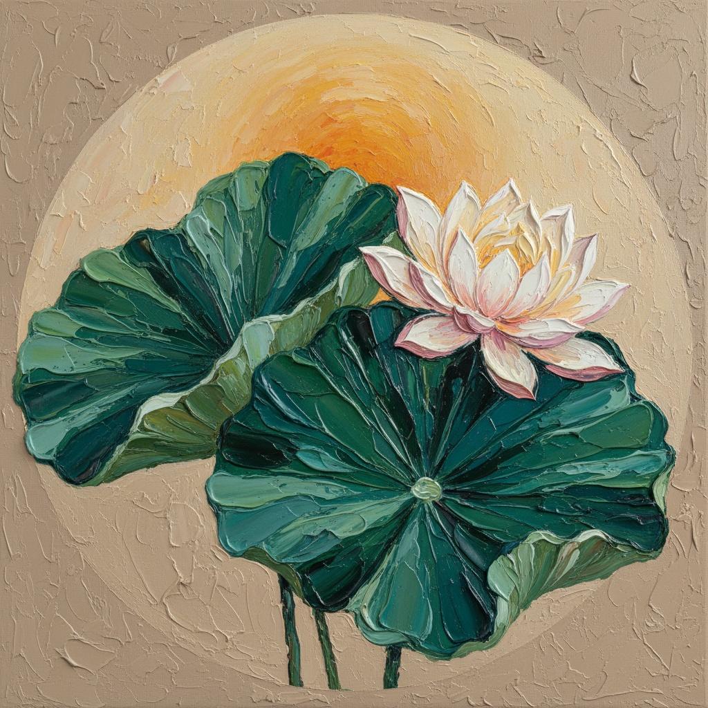 Ethereal Radiance: A Sculptural Study Of The Gilded Lotus And Verdant Flora — Laurent Fontaine