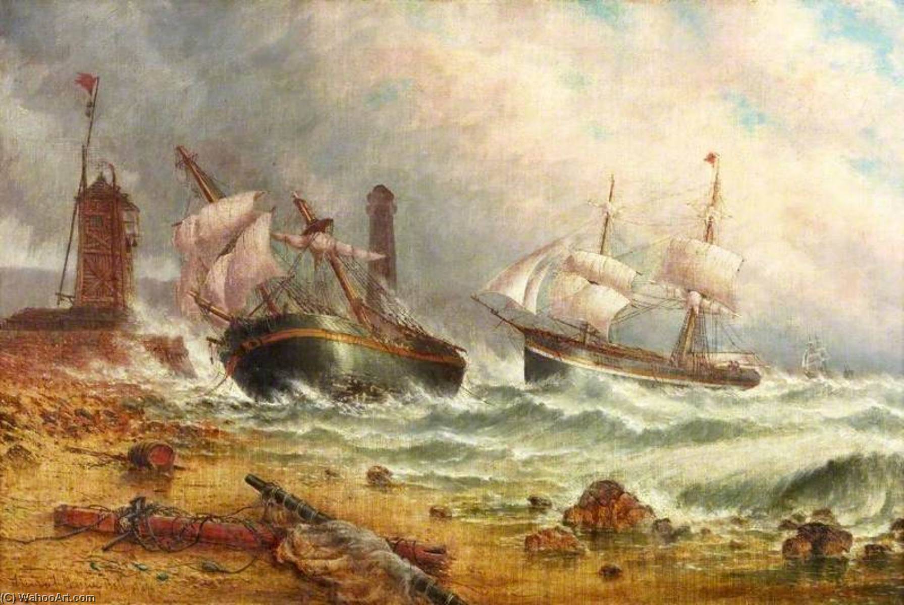 Wreck In Sunderland Harbour (as It Appeared About 1850) — Stuart Henry Bell