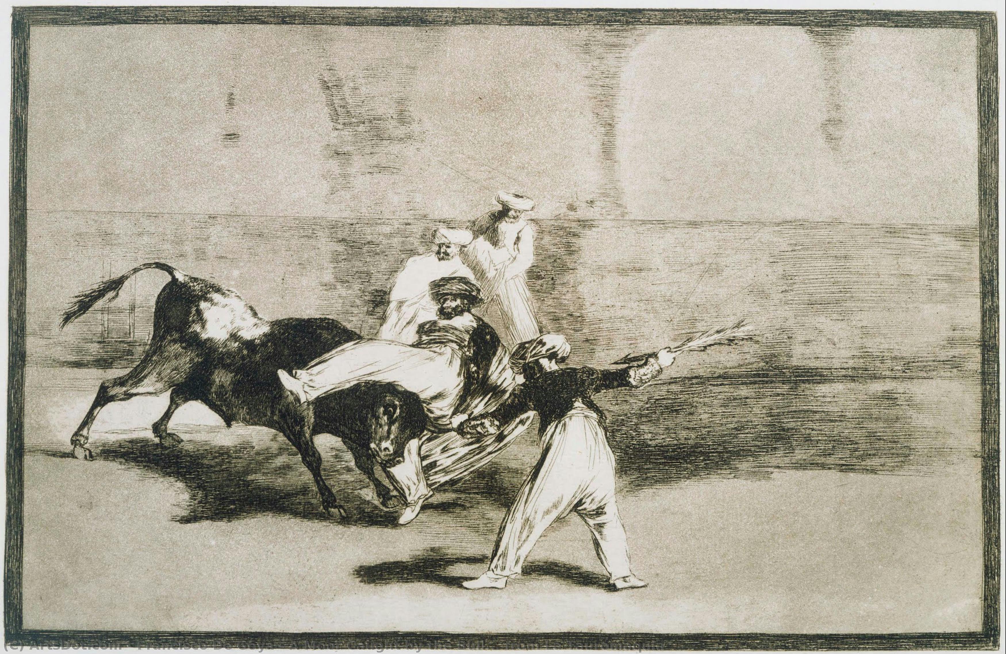 A Moor Caught By The Bull... From La Tauromaquia — Francisco José De Goya Y Lucientes