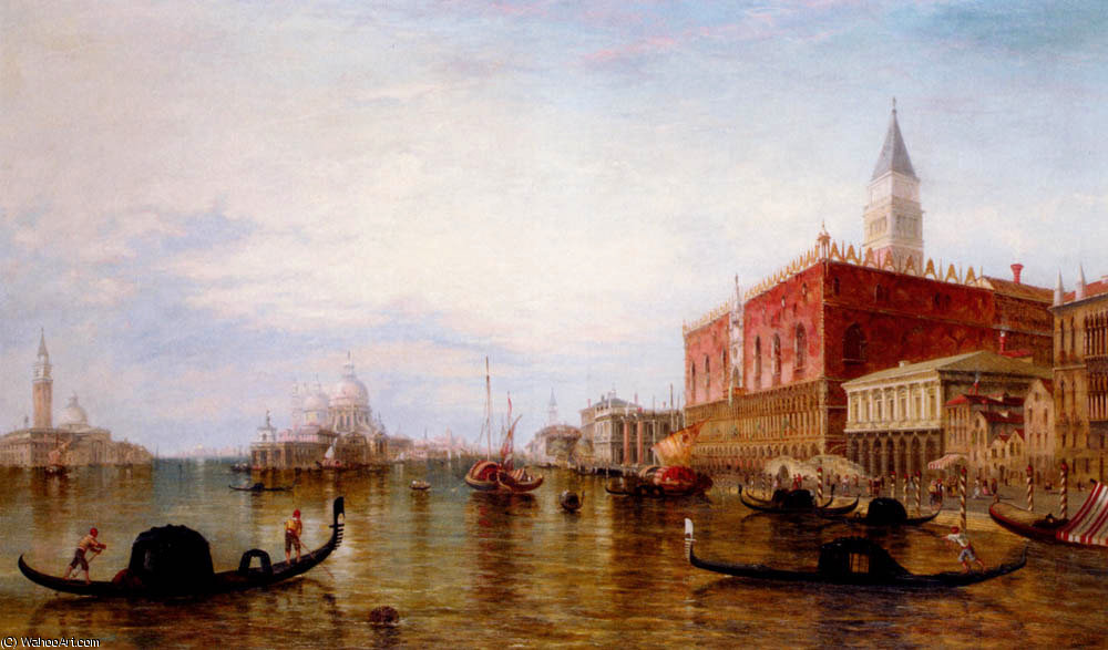 Pollentine Alfred Gondolas On The Grand Canal In Front Of The Doges Palace Venice — Edward Pritchett