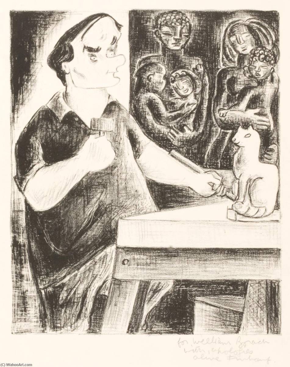 (untitled William Zorach Carving A Cat) — Aline Fruhauf
