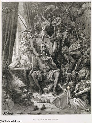 Don Quixote In His Library — Paul Gustave Doré