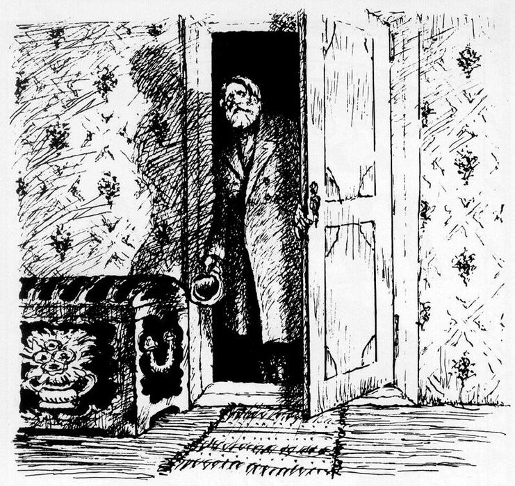 Zinoby Borisysh Entered The Room Looking Around — Boris Mikhailovich Kustodiev