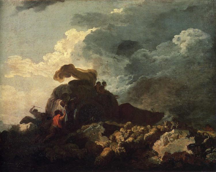 The Storm Or The Cart Stuck In The Mire — Jean-honoré Fragonard