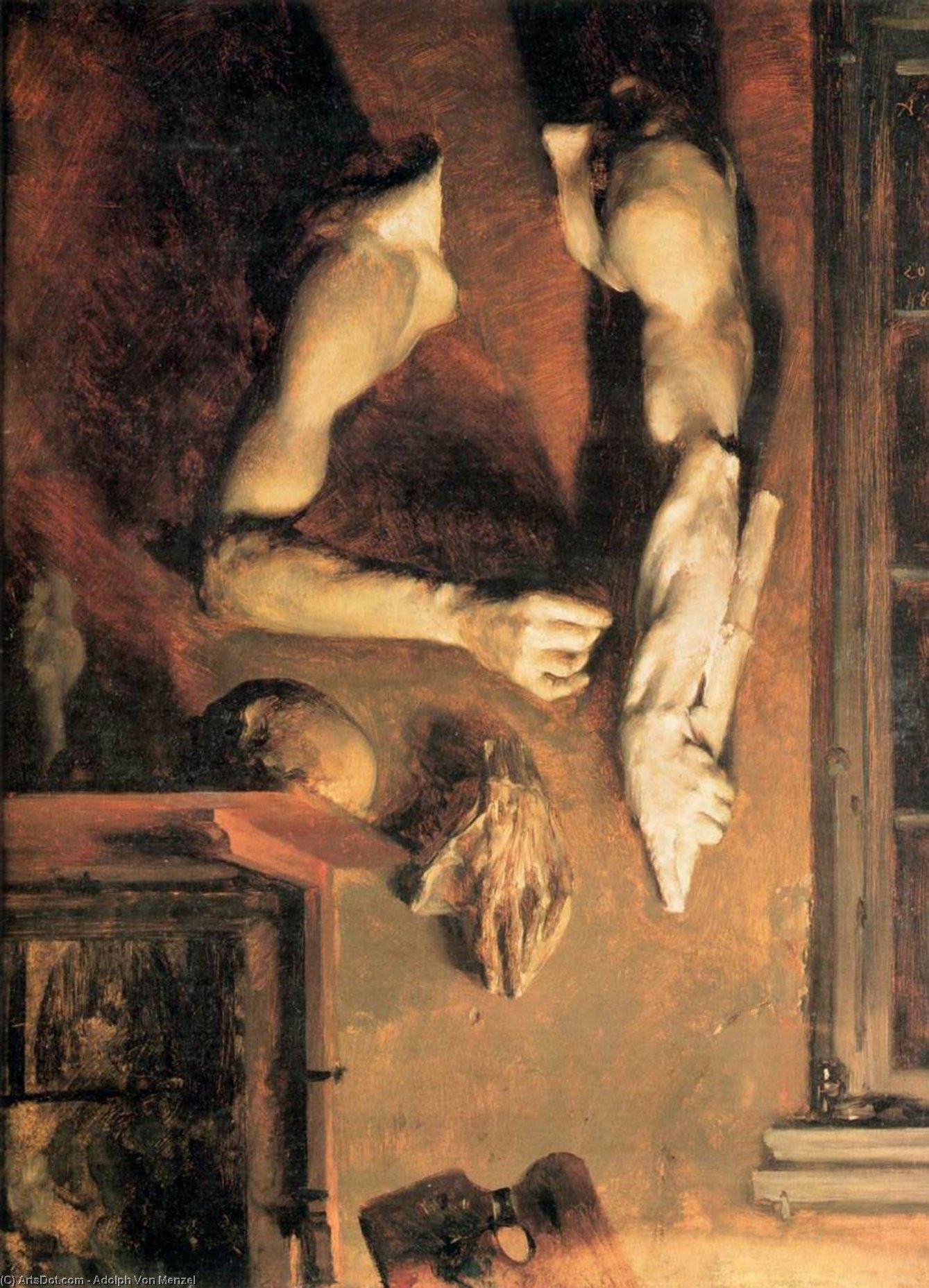 Studio Interior With Casts — Адольф Мenzel