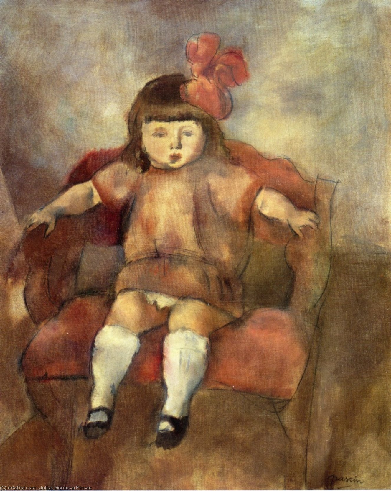 Little Gifl On An Armchair — Julius Mordecai Pincas
