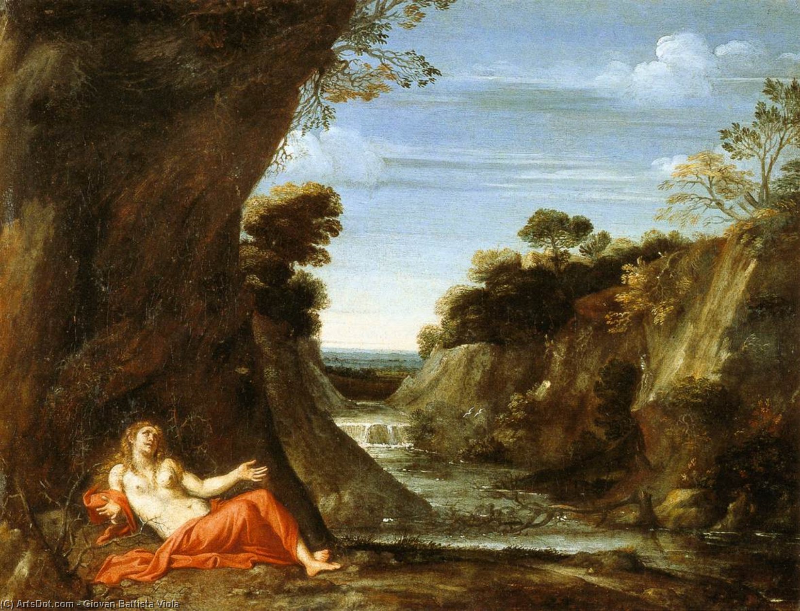 Penitent Magdalen In A Landscape — Giovan Battista Viola