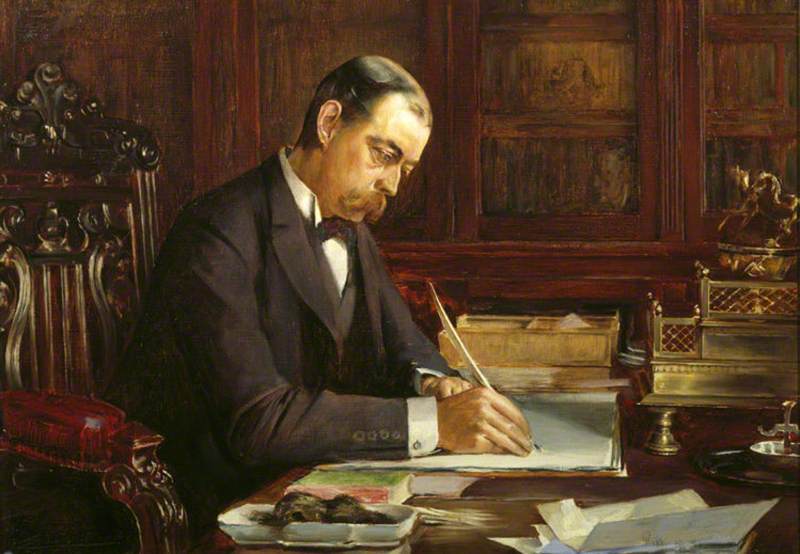 Lord Randolph Henry Spencer Churchill (1849–1895), Seated At His Desk — Edwin Arthur Ward