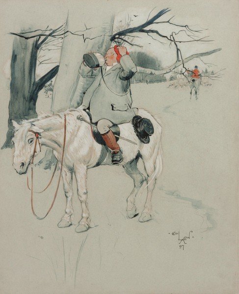 Farmer And Horse And Huntsmen — Cecil Charles Aldin