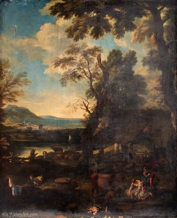 Wooded Landscape With Peasants — Pieter The Younger Mulier