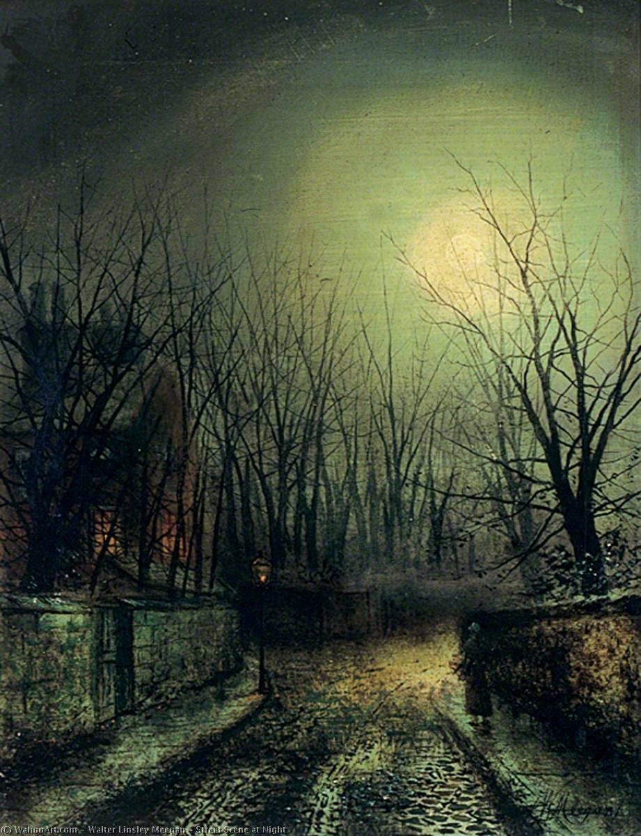 Street Scene At Night — Walter Linsley Meegan