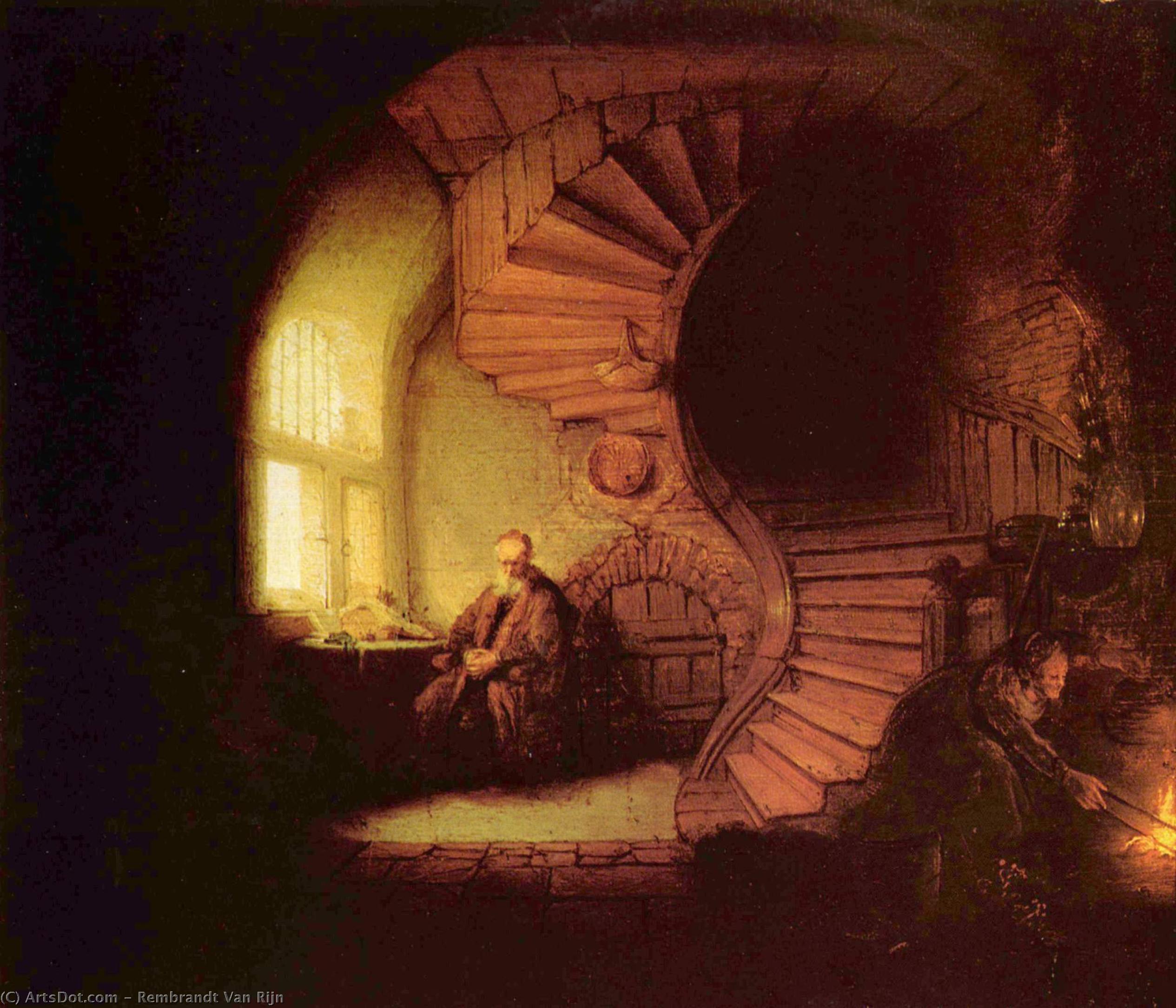 Philosopher In Meditation — Rembrandt Van Rijn